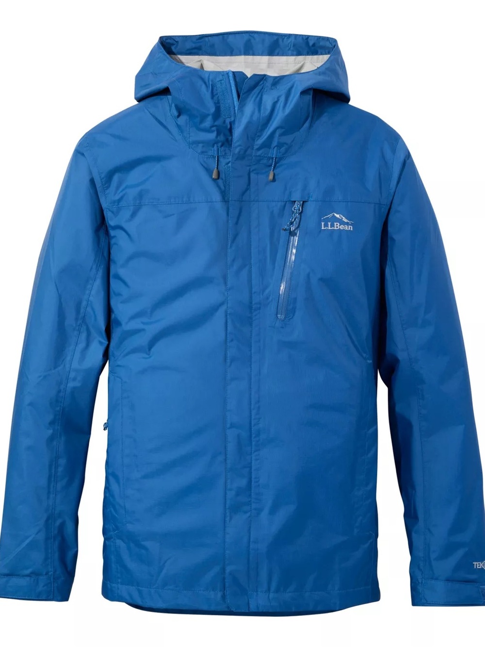 L.L.Bean Trail Model Waterproof Hooded Rain Jacket Glacier Blue Men's Large Tall